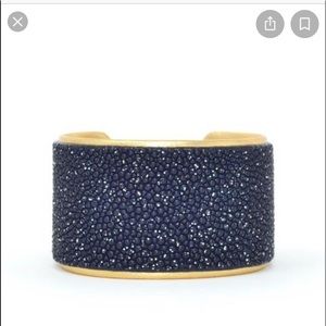 Blue and metallic gold Lema J cuff.